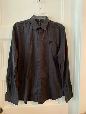 Simons Le 31  Men's Slim Fit Shirt in Dark Gray